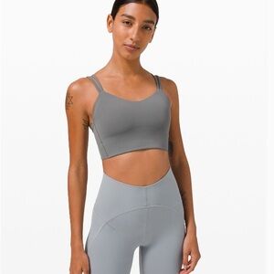 Lululemon Gray Sports Bra with Racerback and Longline Band Size 12